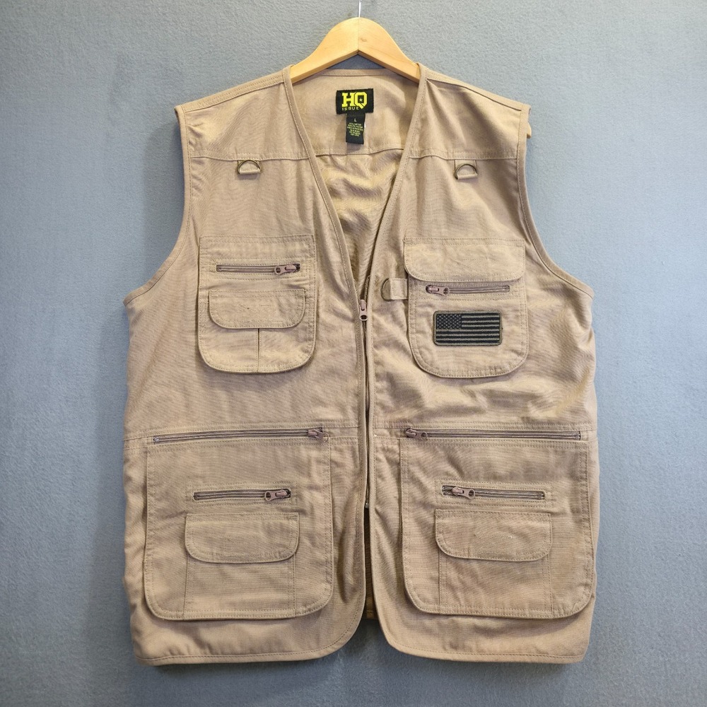 HQ Issue Men's Khaki Concealment Tactical‎ Vest Size Large